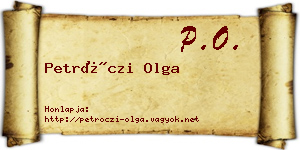 Petróczi Olga névjegykártya
